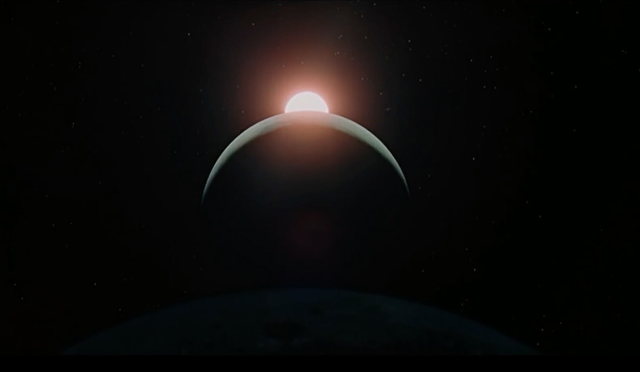 Screenshot from YouTube video of 2001: A Space Odyssey's opening fanfare.