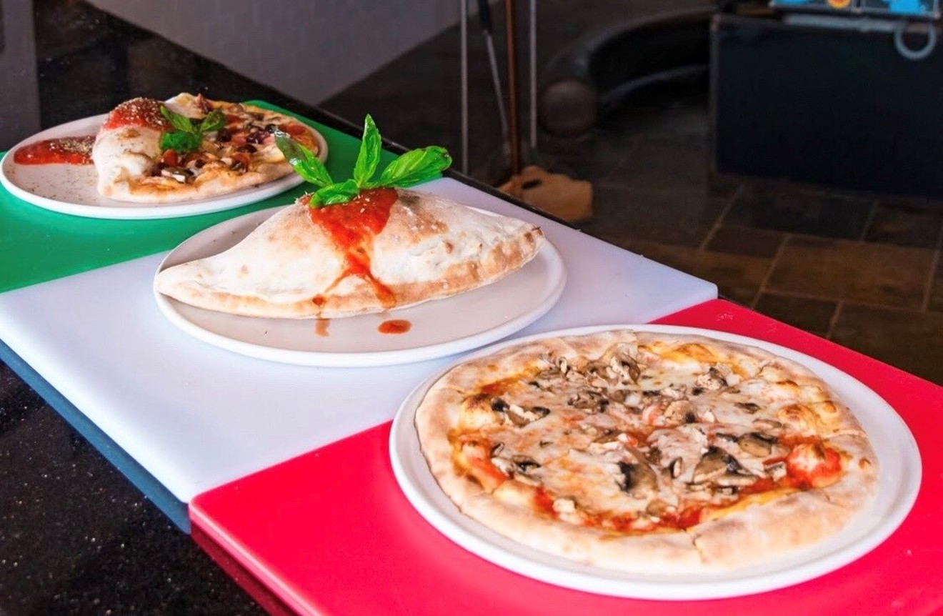 You can have a pizza, a calzone or a pizza/calzone at Creed.