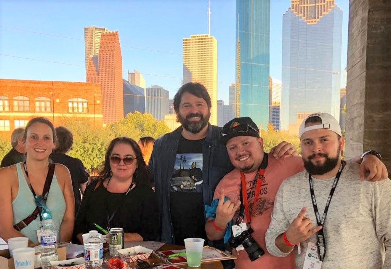 Chef Bryan Caswell (center) was a judge at Houston Press Tacolandia  2018.