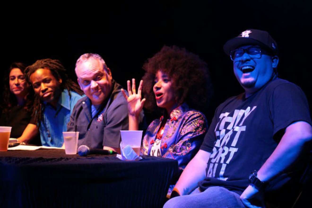 Previous SXSW programming in Houston has included Warehouse Live promoter Jason Price (third from left), Tontons singer Asli Omar (second from right) and Houston Press photographer Marco Torres (far right).