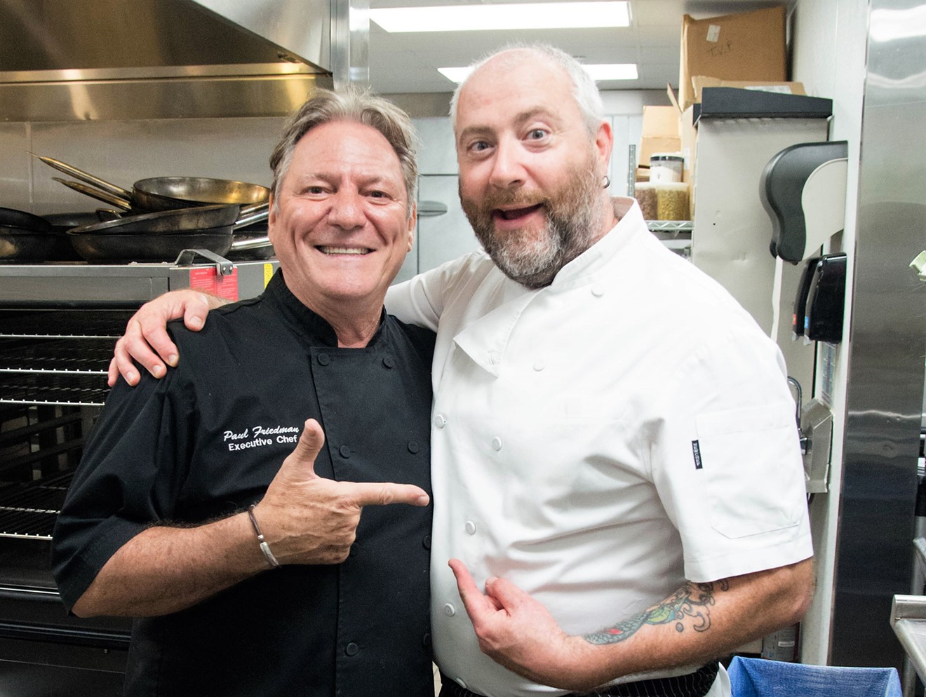 Chefs Paul Friedman and Richard Knight are having fun in the kitchen at Peli Peli.