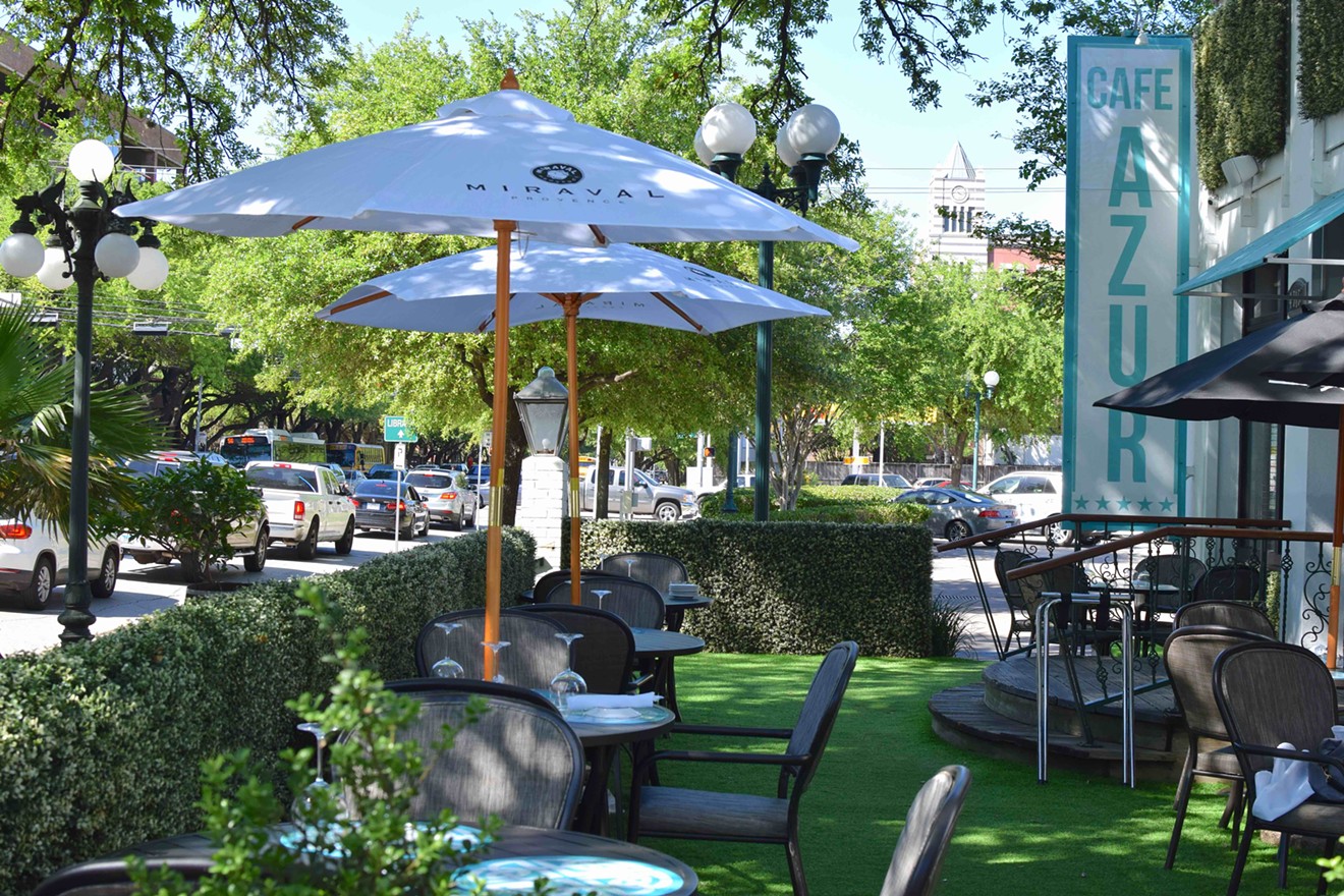 You can't help but want to linger on this lovely patio at Café Azur.