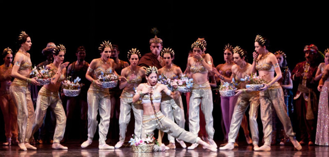 Karina Gonzalez with Artists of the Houston Ballet in an omg moment.