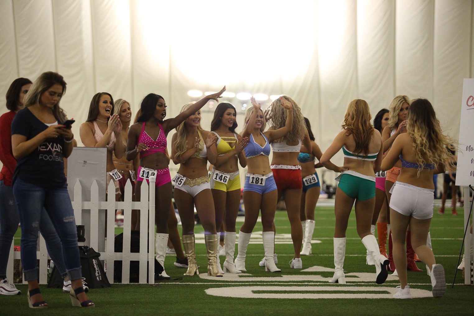 Hundreds kick up their heels for Texans cheerleader tryouts