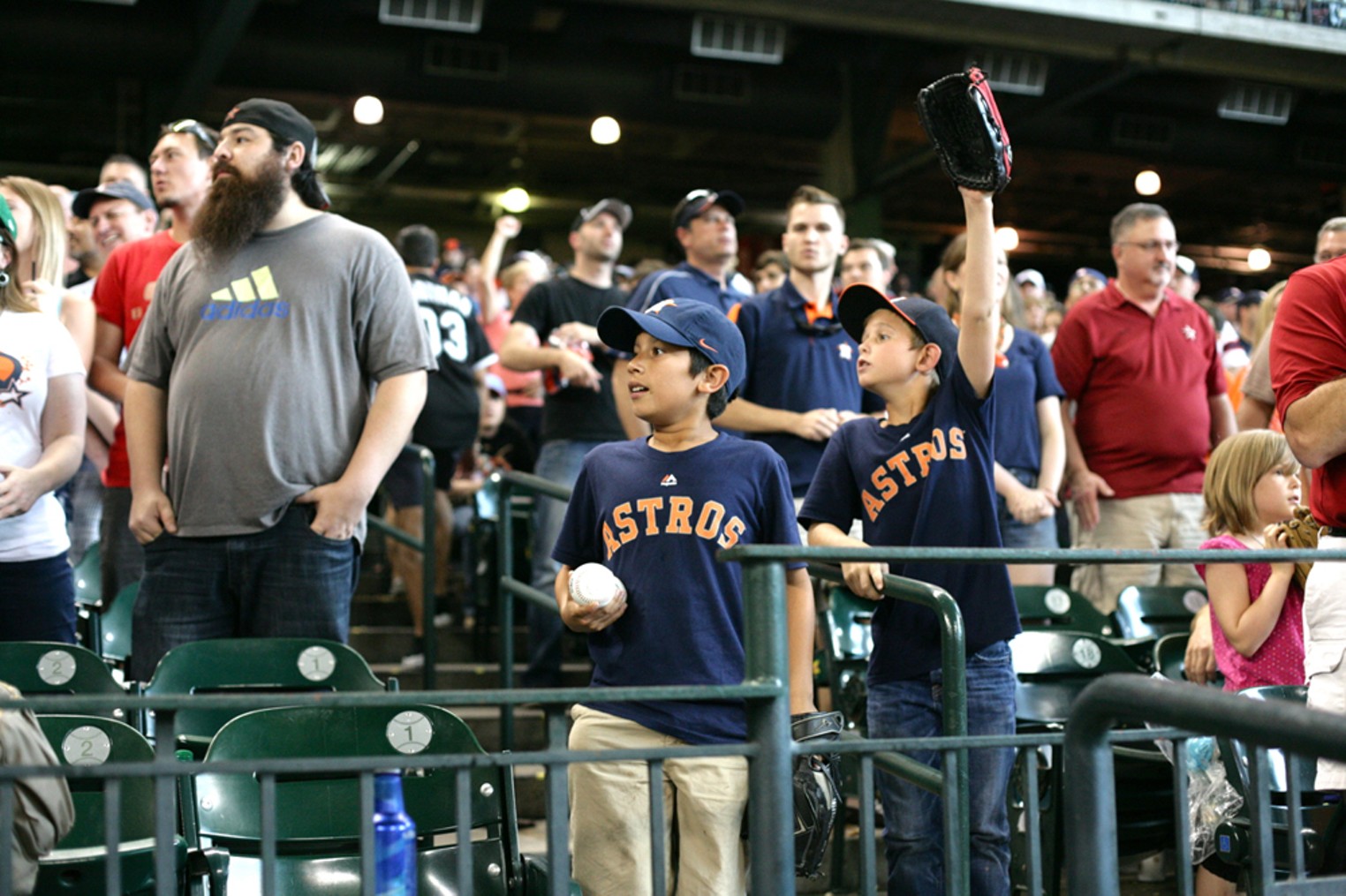 Houston Astros mascot Orbit promotes his birthday during BP 