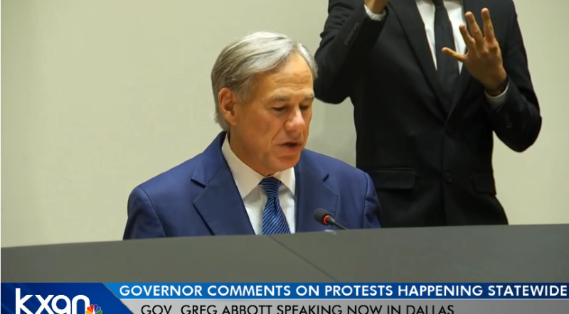 Gov. Abbott says violence is starting to overshadow the importance of George Floyd's death.