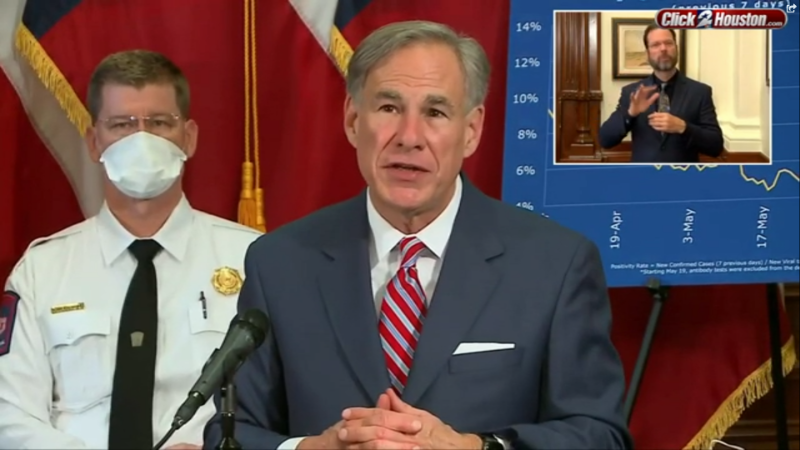 Texas Gov. Greg Abbott said the spread of the coronavirus in Texas had become "unacceptable" in recent weeks during a Monday afternoon press conference.
