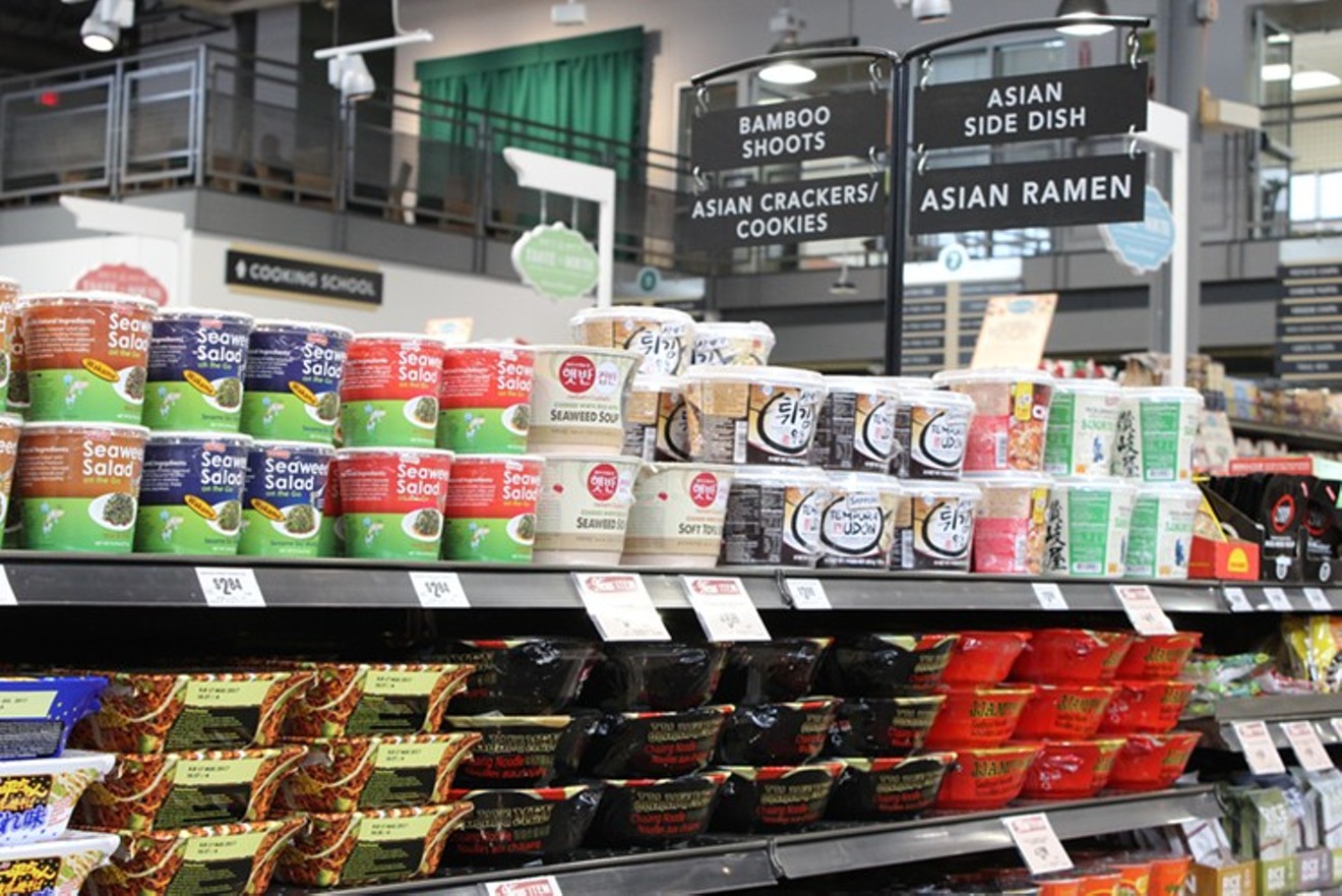 Oodles of multicultural grocery items line Central Market's shelves.