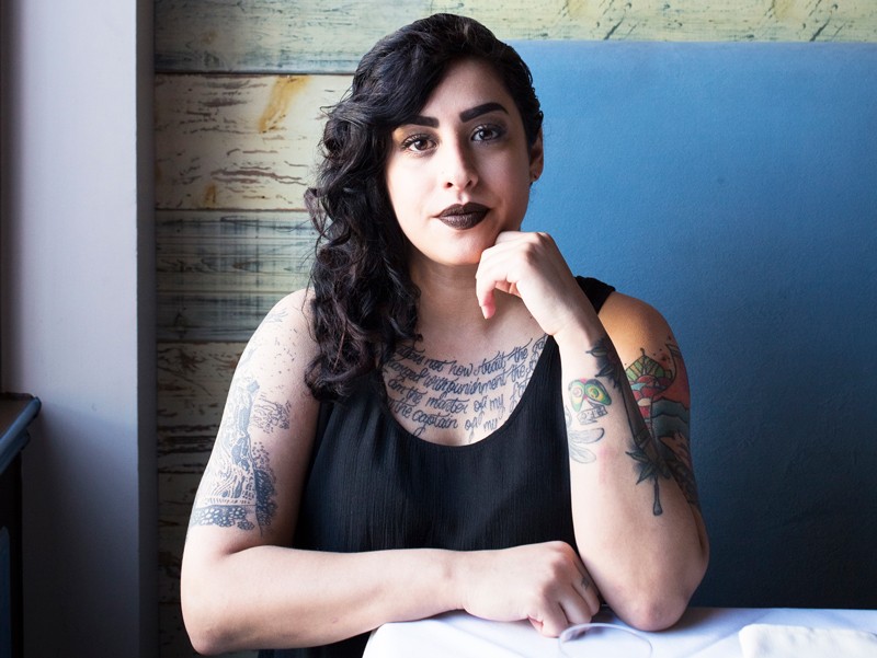 Marla Martinez’s tattoos are mostly inspired by poems and lyrics.