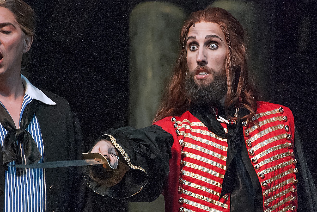 Dennis Arrowsmith as the Pirate King in the Gilbert & Sullivan Society of Houston’s 2015 production of The Pirates of Penzance.