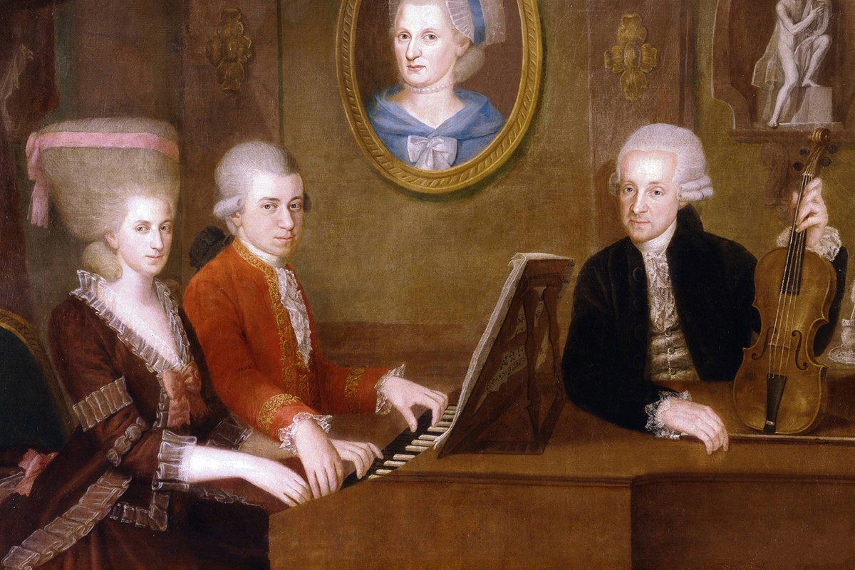 A musical family: Wolfgang Amadeus Mozart with his sister and father.