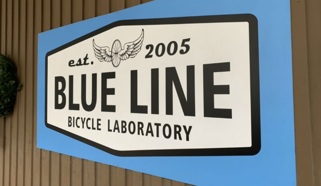 Blue Line Bike Lab smells like new tires— just one of the things to love about this shop.