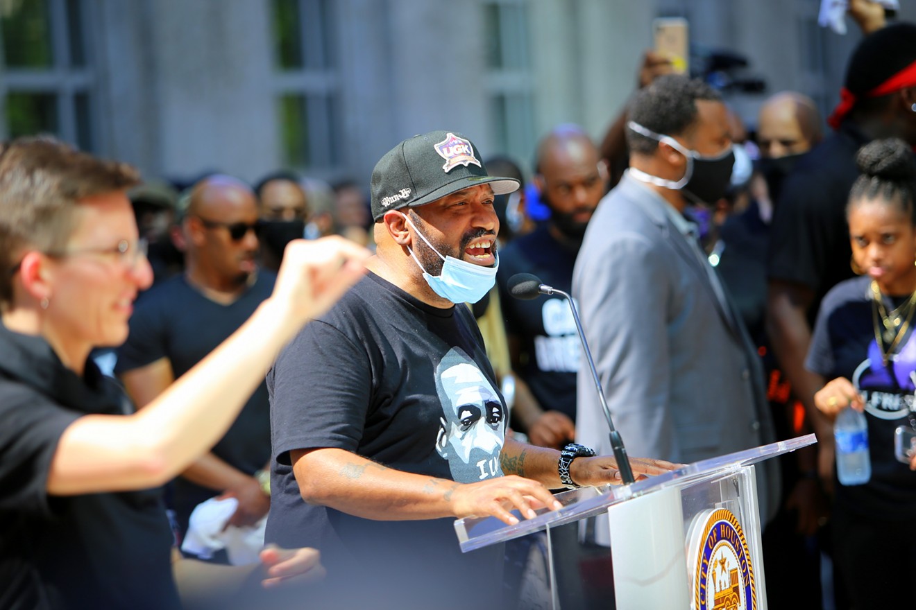 Bun B at the rally for George Floyd that he and Trae tha Truth organized.