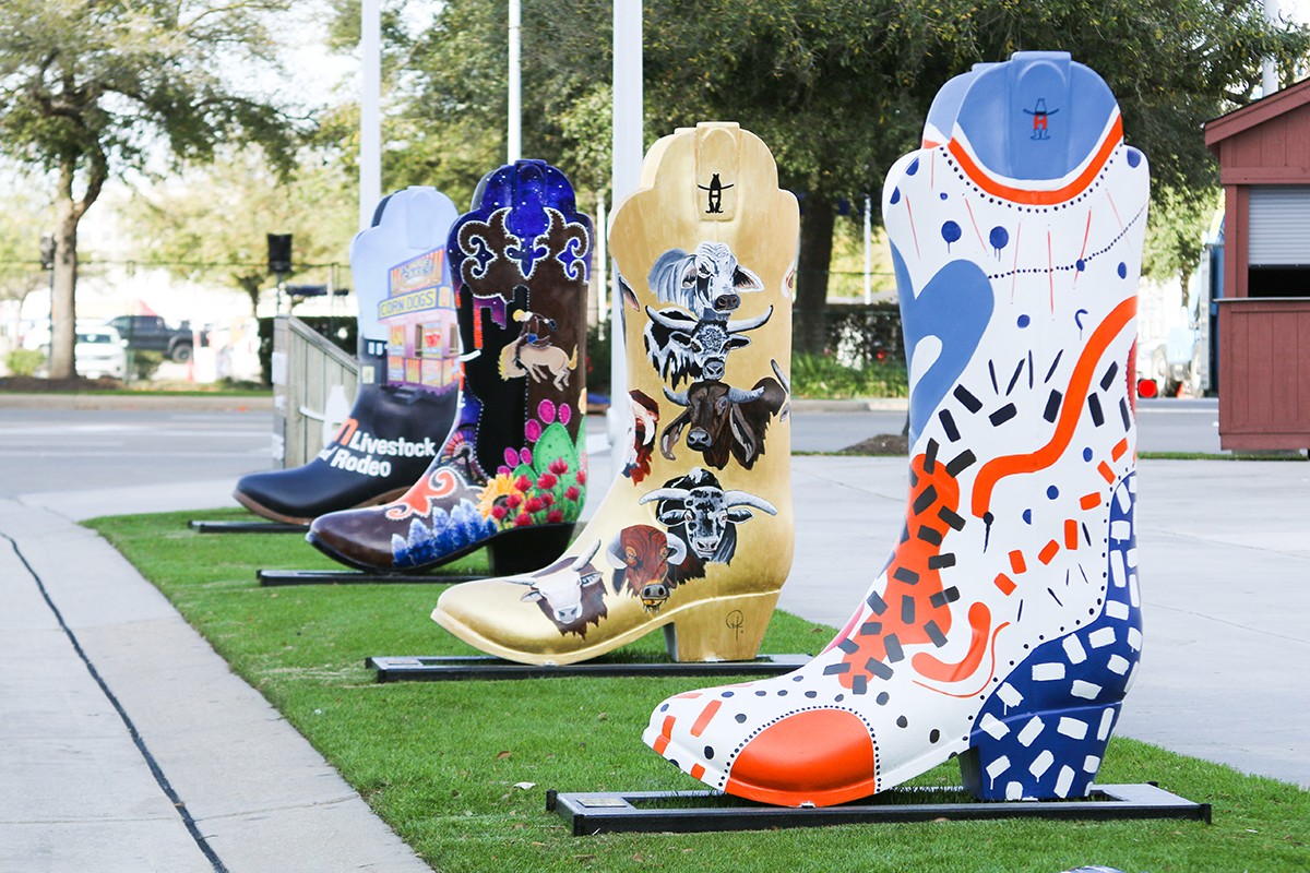 Local artist Shelbi Nicole named her boot, shown at far right, The Whimsy Western Boot.