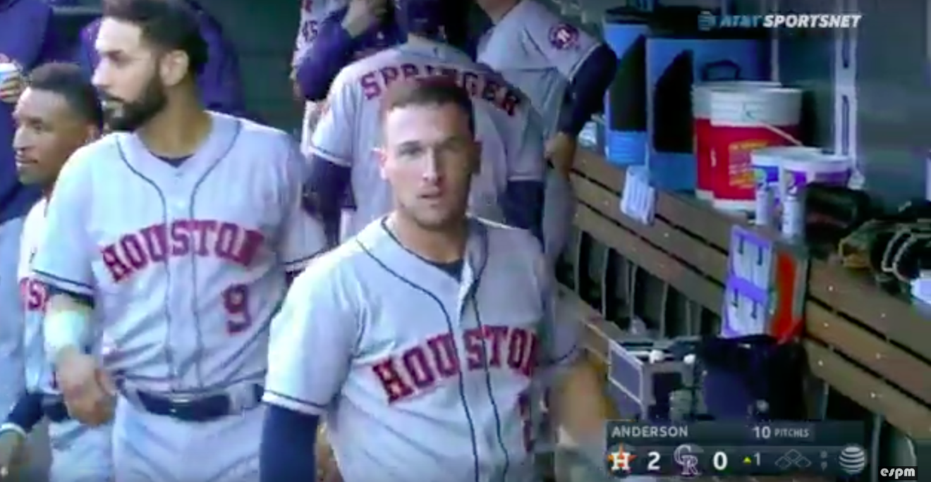 Alex Bregman stared straight into the dugout camera after crushing