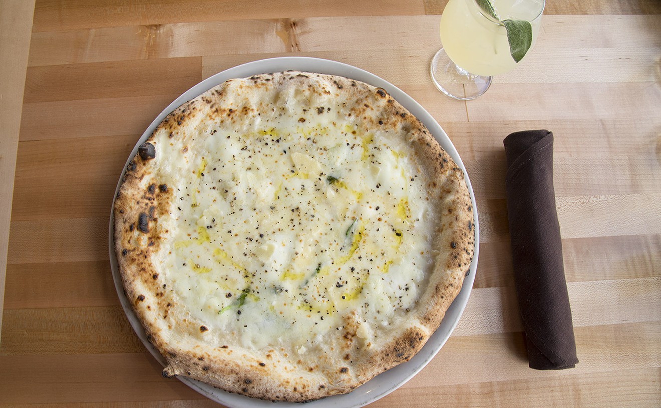 The Bianca pizza is all buttery cheese and black pepper bite.