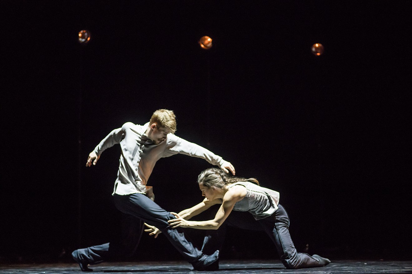 Hubbard Street Dancers Elliot Hammans and Jacqueline Burnett in A Picture of You Falling by Crystal Pite.
