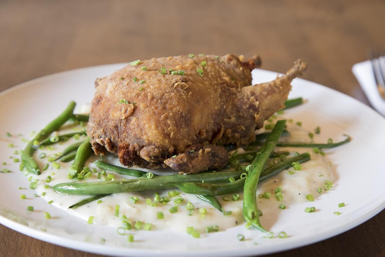 The chicken-fried quail was a stuffed delight.