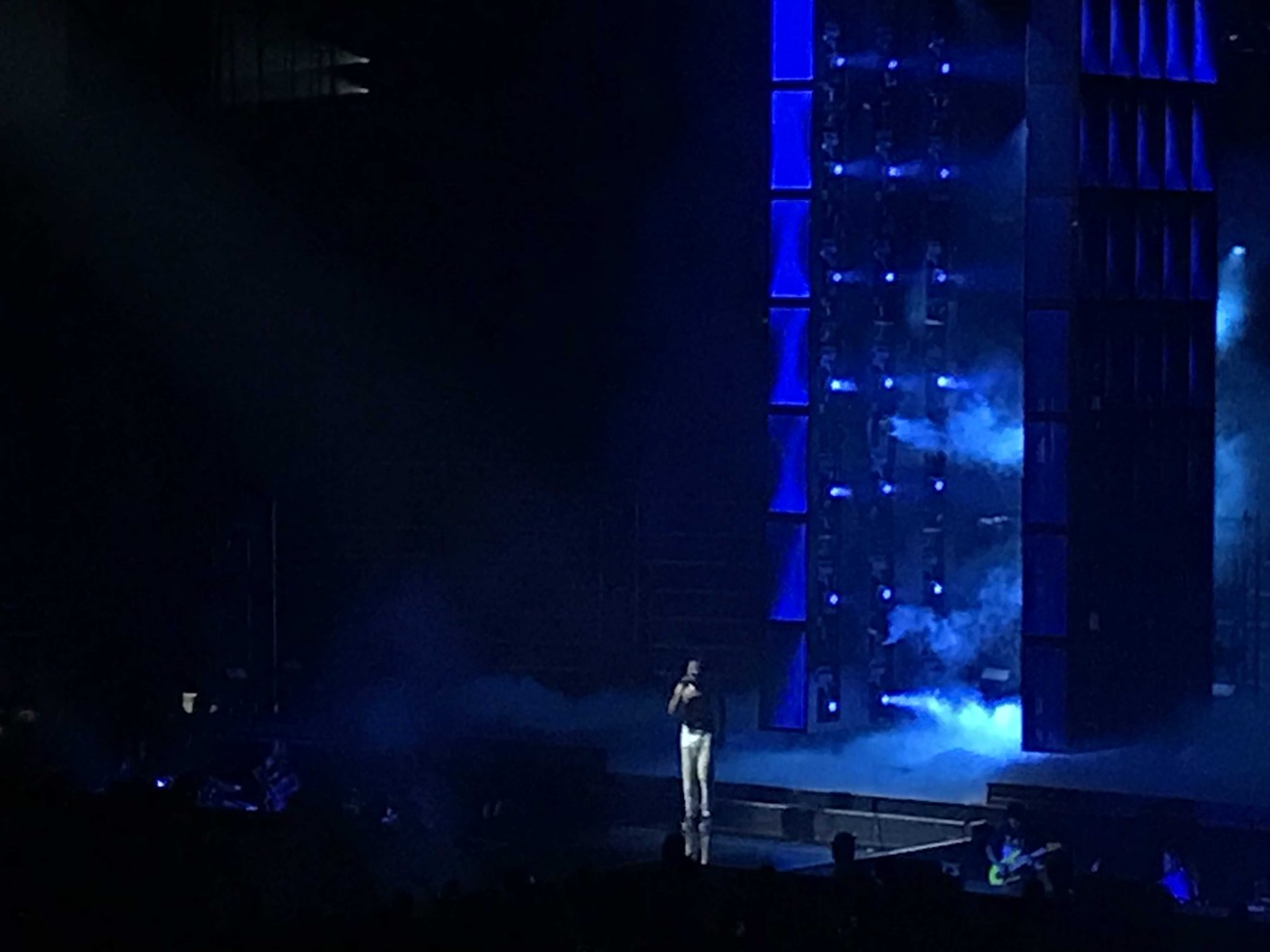Simple staging kept Childish Gambino in the spotlight all night long.