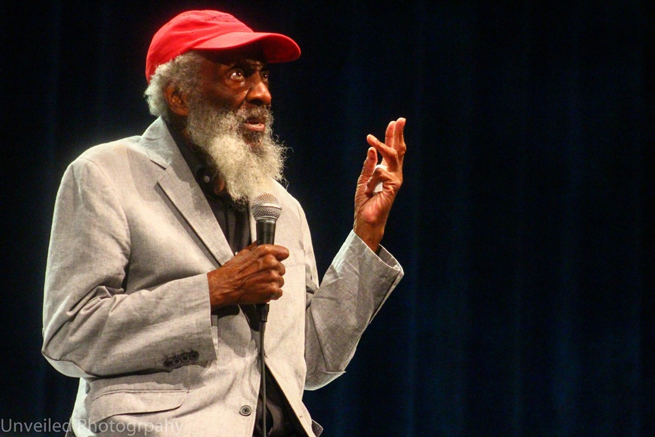 Comedian and Activist Dick Gregory, in his element.
