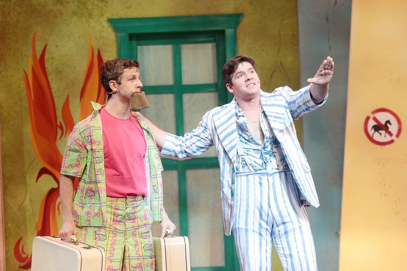 Andrew Garrett and Crash Buist in the Houston Shakespeare Festival’s production of Comedy of Errors.