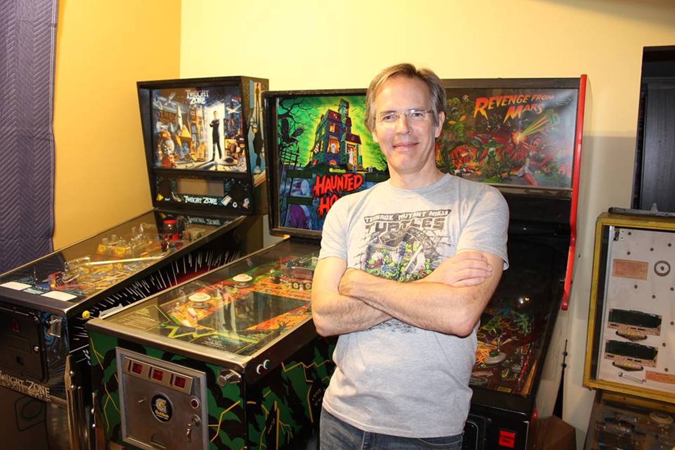 Director Joe Grisaffi with some of his favorite pinball tables.