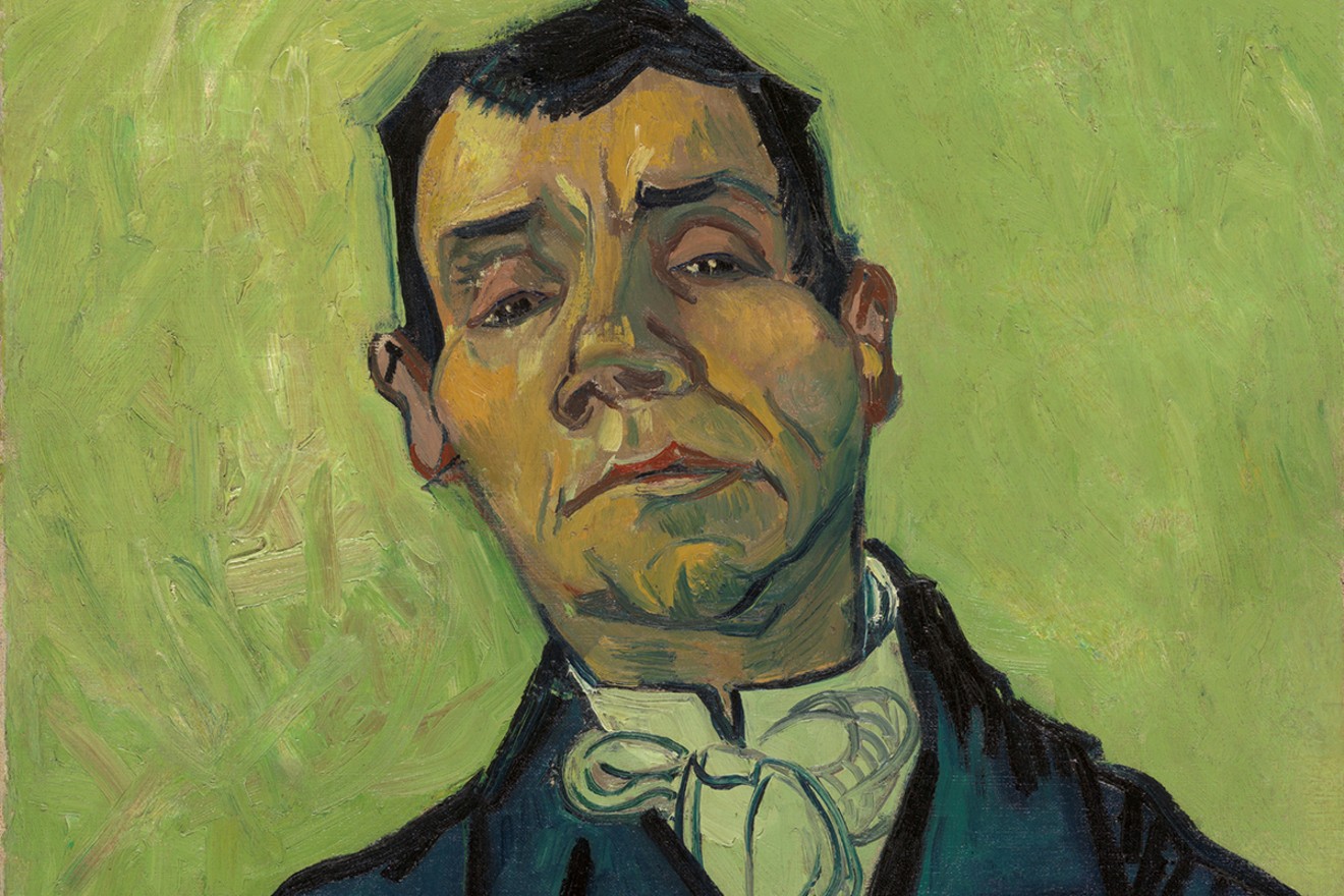 Vincent van Gogh, Portrait of a Man (detail), 1888. Van Gogh painted Joseph-Michel Ginoux, the proprietor of the Café de la Gare in Arles; Paul Gauguin was seated at the same table and painted a similar portrait at that sitting.