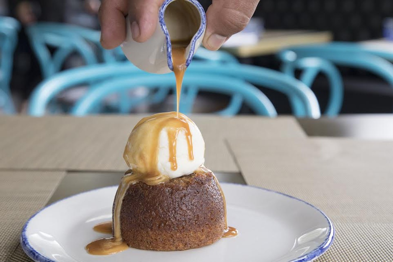 The sticky toffee pudding with goat cheese ice cream was no ordinary dessert.