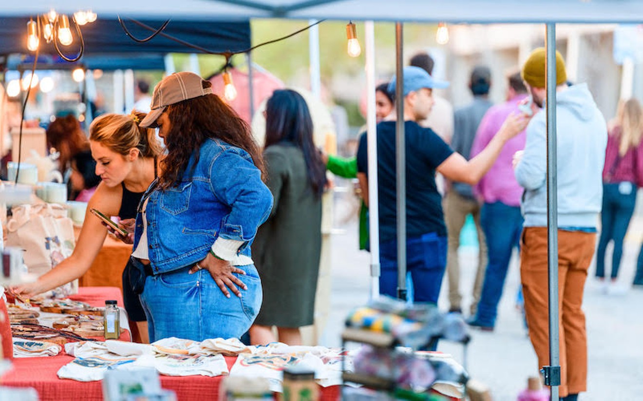 Shoppers enjoy the Winbern Street Market at First Thursdays on Mid Main.  This months First Thursday will end the Spring season on Thursday, June 2.