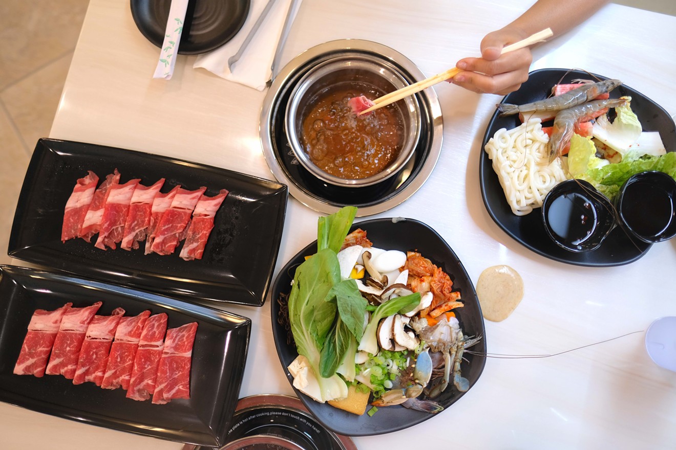 Shabu Zone features all-you-can-eat shabu shabu, premium meats and seafood, and booths with individual induction burners.