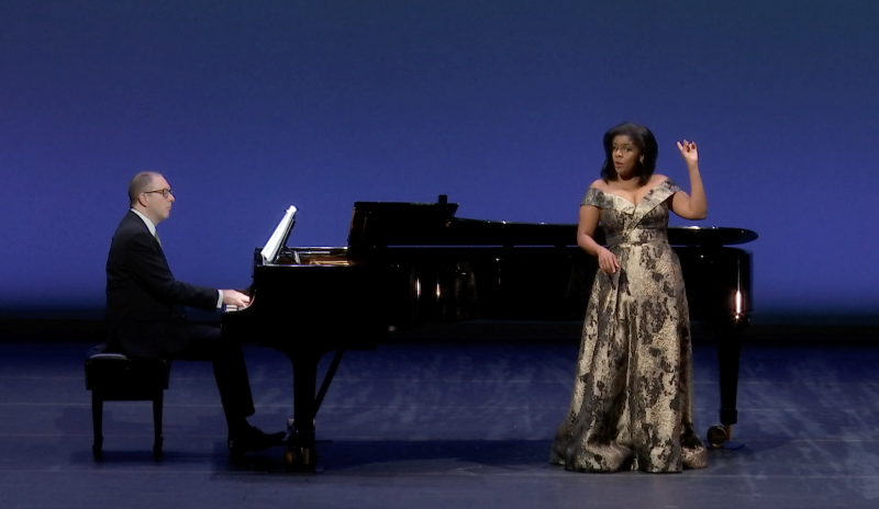 Soprano Nicole Heaston accompanied by HGO Director of Artistic Operations and Chorus Master Richard Bado on the piano.