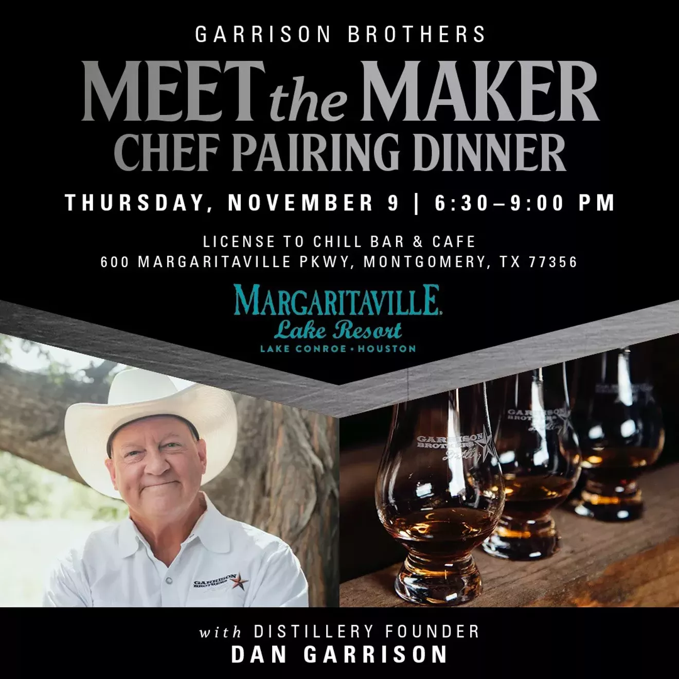 Margaritaville Lake Resort is hosting a whiskey pairing dinner on Thursday, Nov. 9