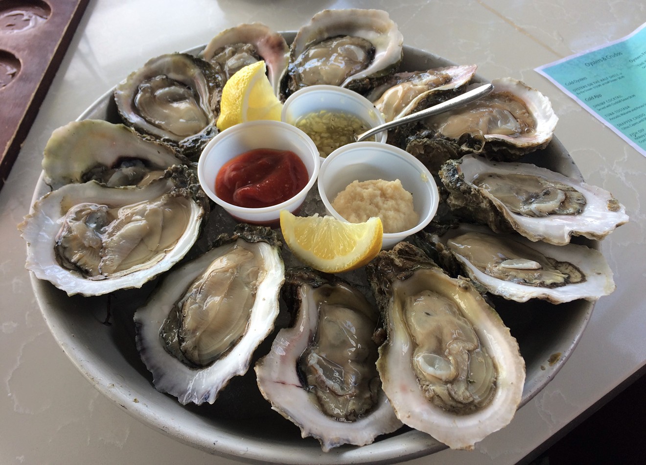 Pier 6 has super fresh oysters.