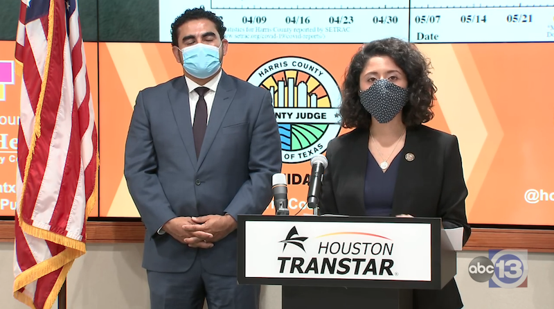 Harris County Judge Lina Hidalgo unveiled a new COVID-19 threat level system in a Thursday afternoon press conference.