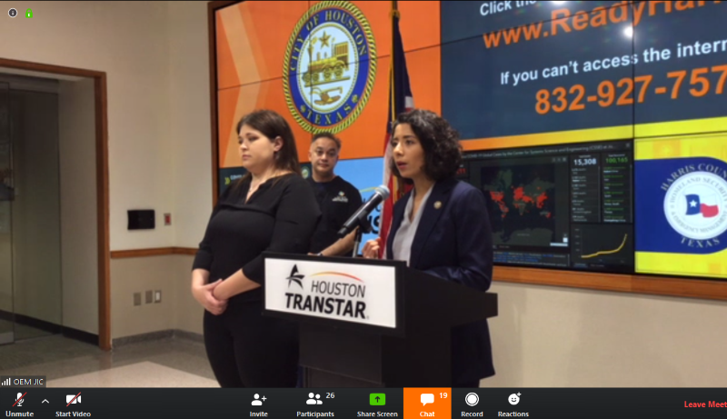 Harris County Jude Lina Hidalgo announces the opening of more testing centers for coronavirus Monday.