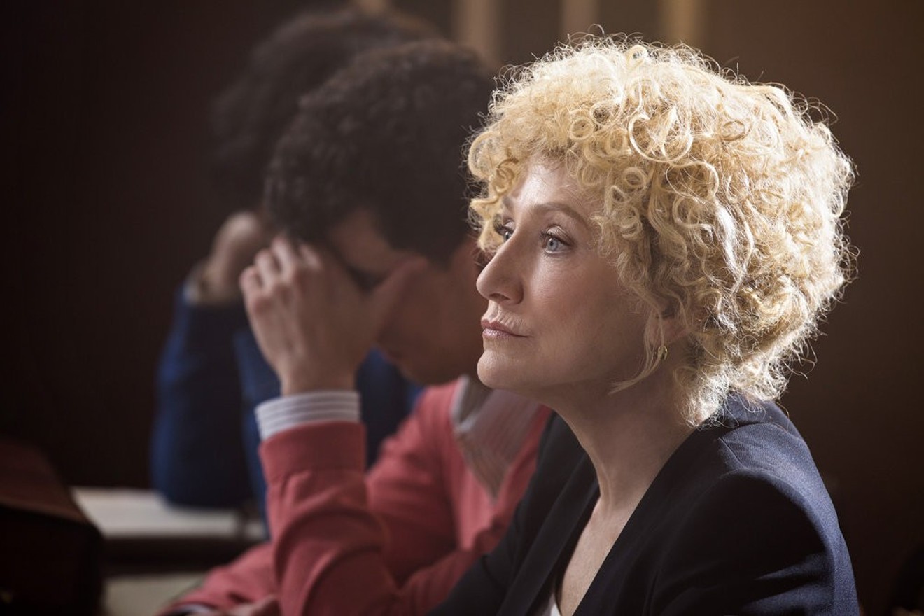Edie Falco plays defense attorney Leslie Abramson in the eight-episode NBC series Law & Order True Crime: The Menendez Murders.