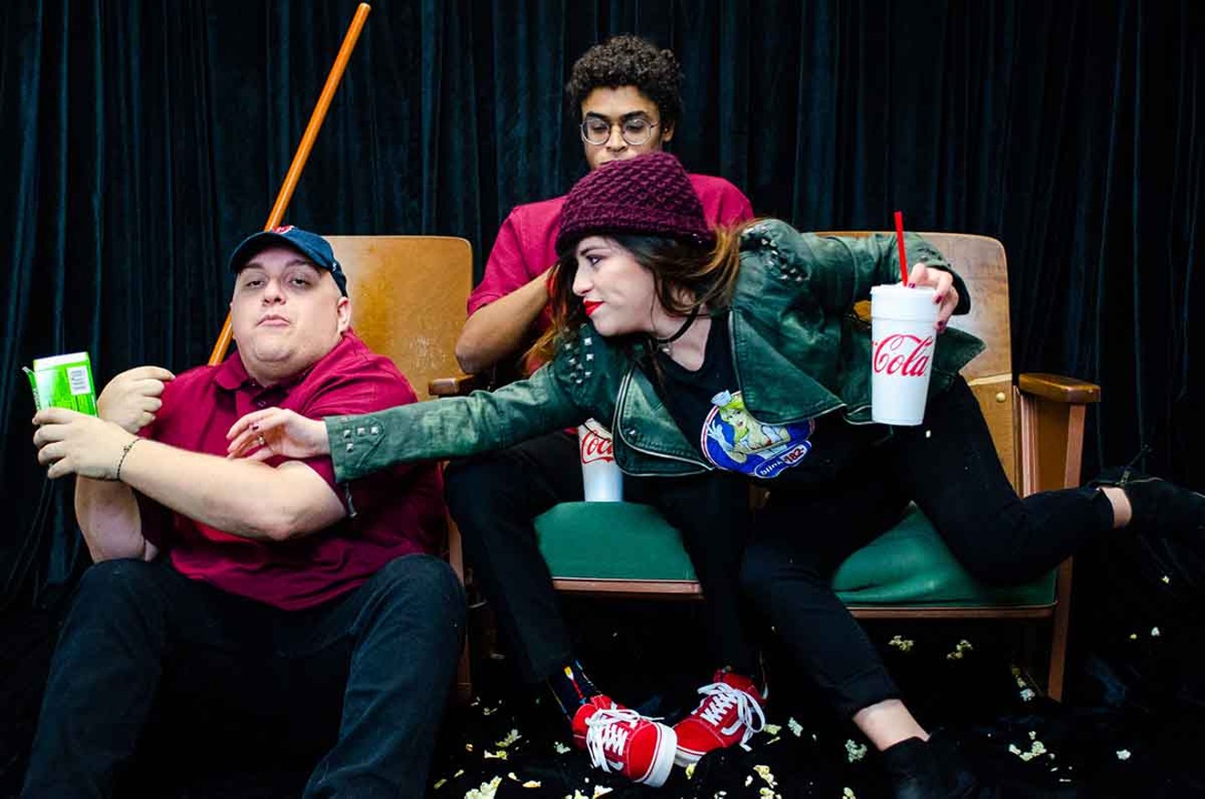 Greg Cote, Antonio Lasanta and Avery Padilla star in Horse Head Theatre Co.'s upcoming production of Annie Baker’s Pulitzer, Obie, and Susan Smith Blackburn winning play, The Flick.