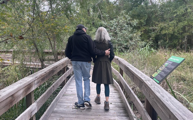 Tia and Jempy Neyman often walk along a subsection of Horsepen Bayou near the University of Houston's Clear Lake Campus.