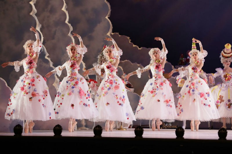 Artists of Houston Ballet as Flowers in the 2017 production of Stanton Welch's The Nutcracker.