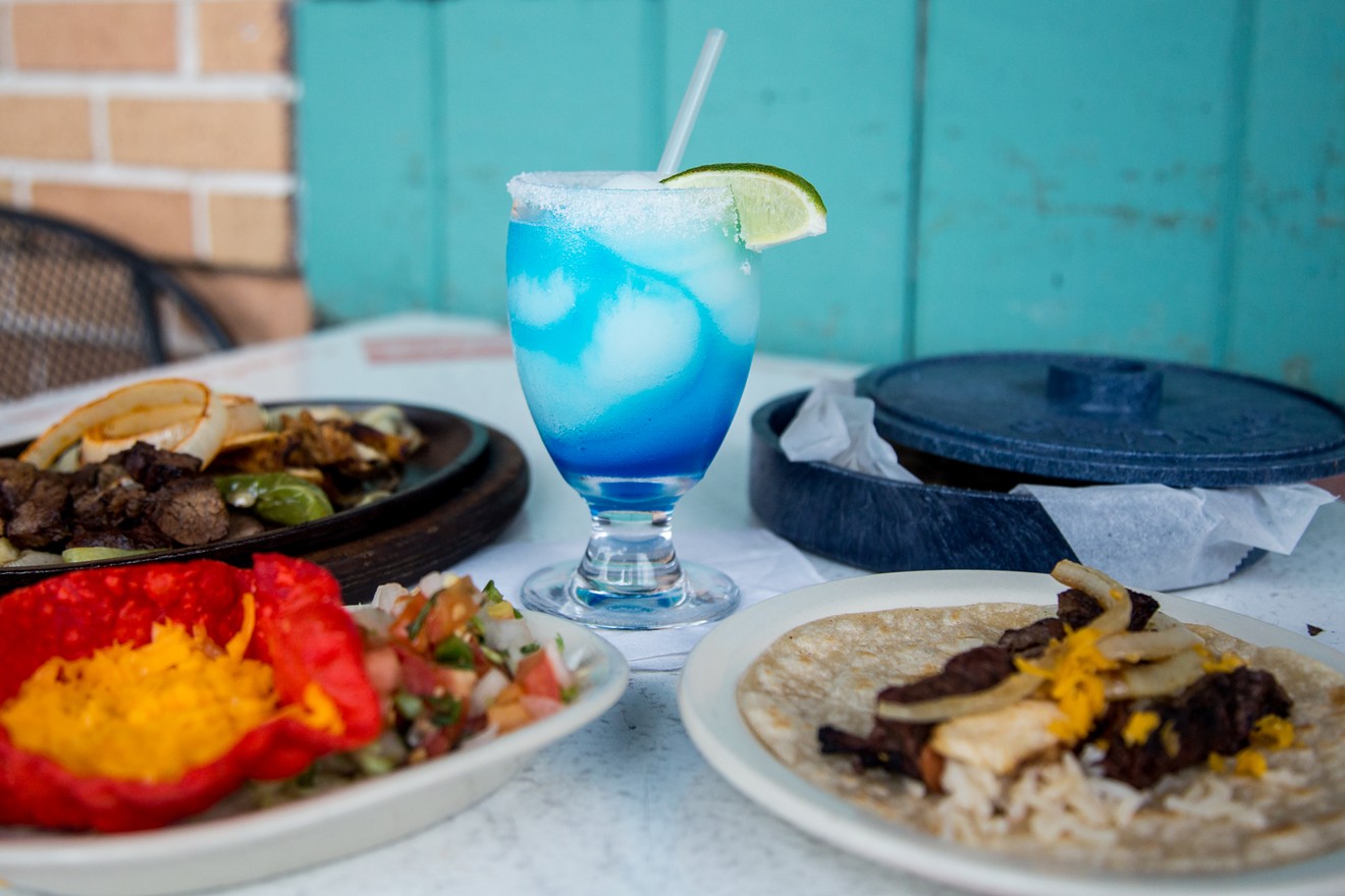 El Patio's blue margaritas will color your world.