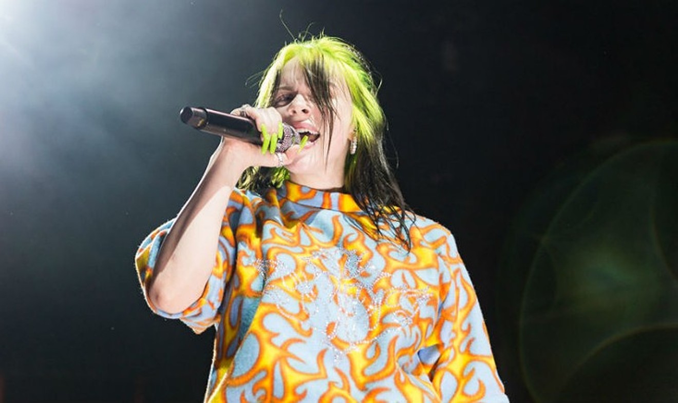 Billie Eilish onstage at the Toyota Center last October