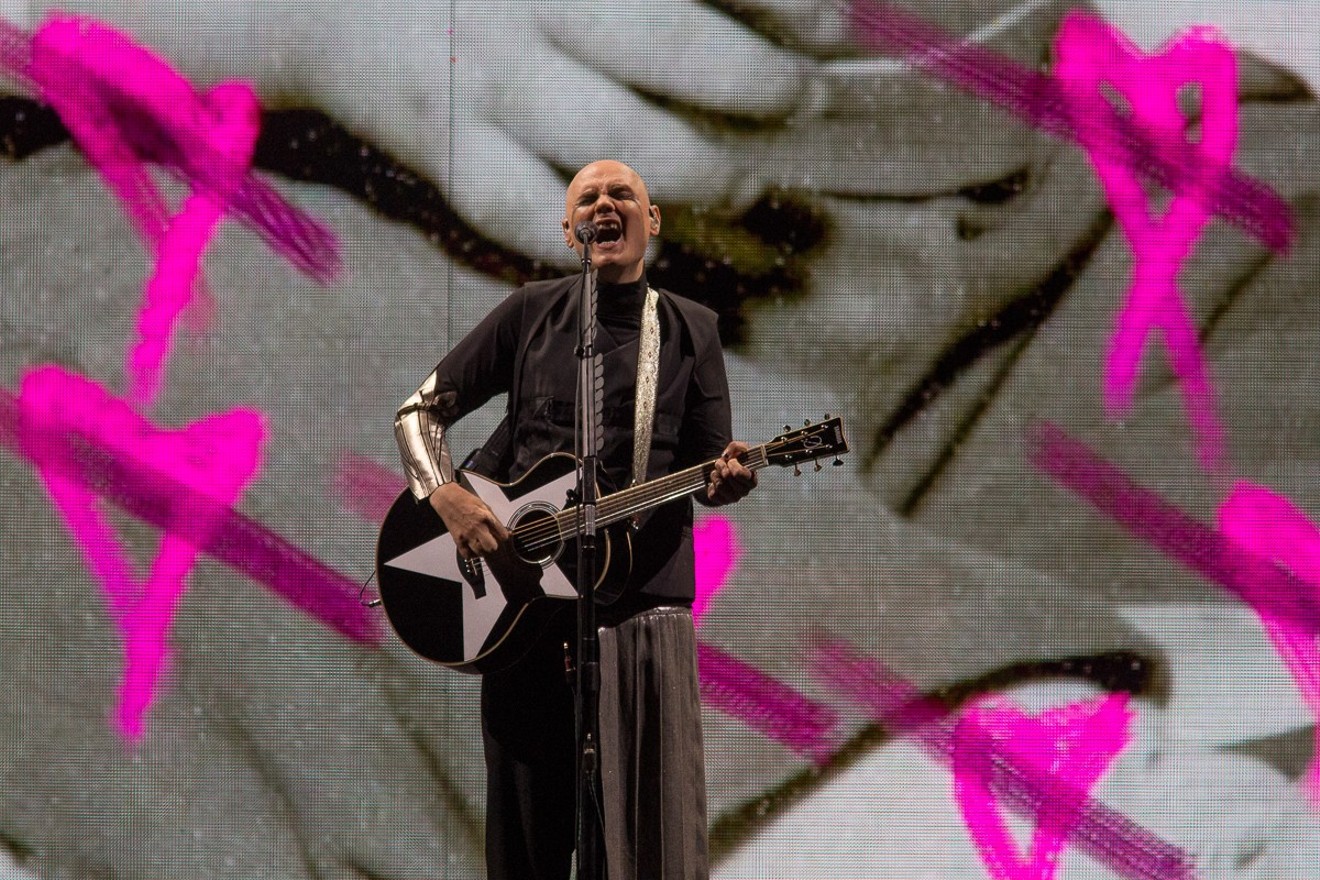 Billy Corgan onstage at the Toyota Center last July