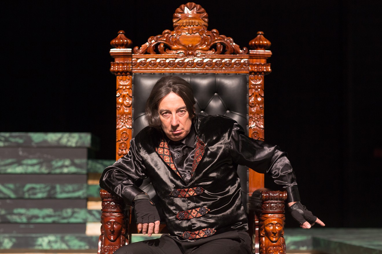 Jack Young as Richard III in the Houston Shakespeare Festival production of Richard III.