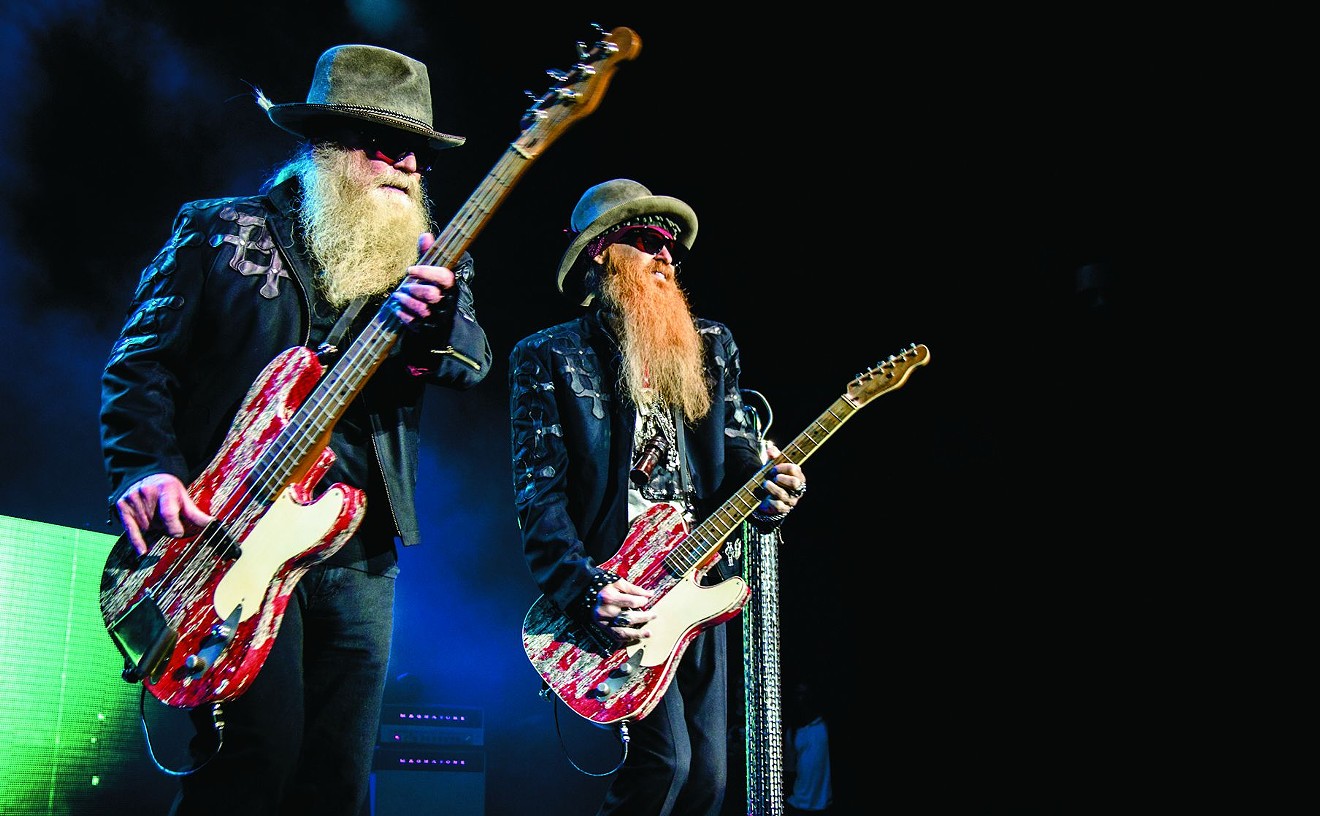 ZZ Top's Dusty Hill and Billy Gibbons at the Woodlands Pavilion, May 2015