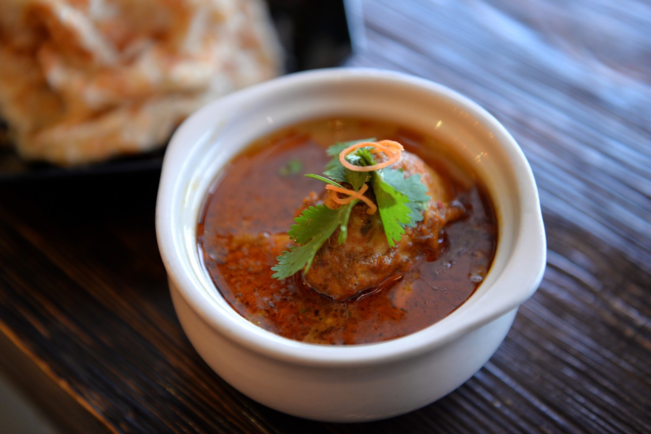 You'll find this roti cani and curry chicken dip on the HRW menu at Phat Eatery.
