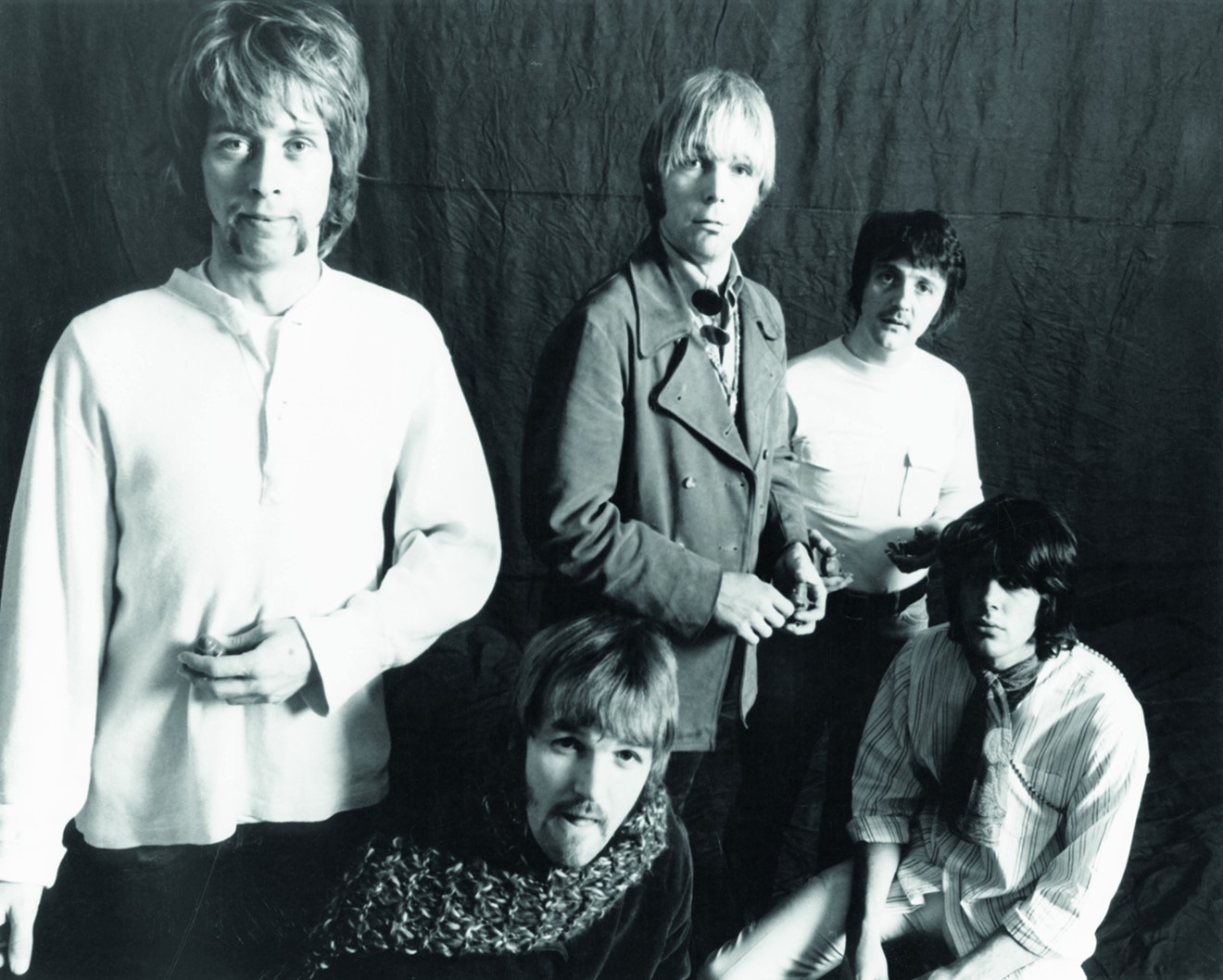 The Men of Moby Grape: Skip Spence, Jerry Miller (seated), Bob Mosley, Don Stevenson, and Peter Lewis.