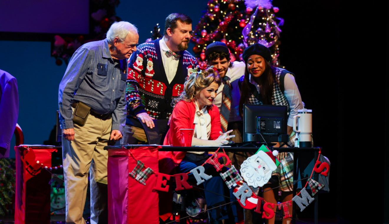 The cast of The Ugly Xmas Sweater Musical at Theatre Under the Stars.