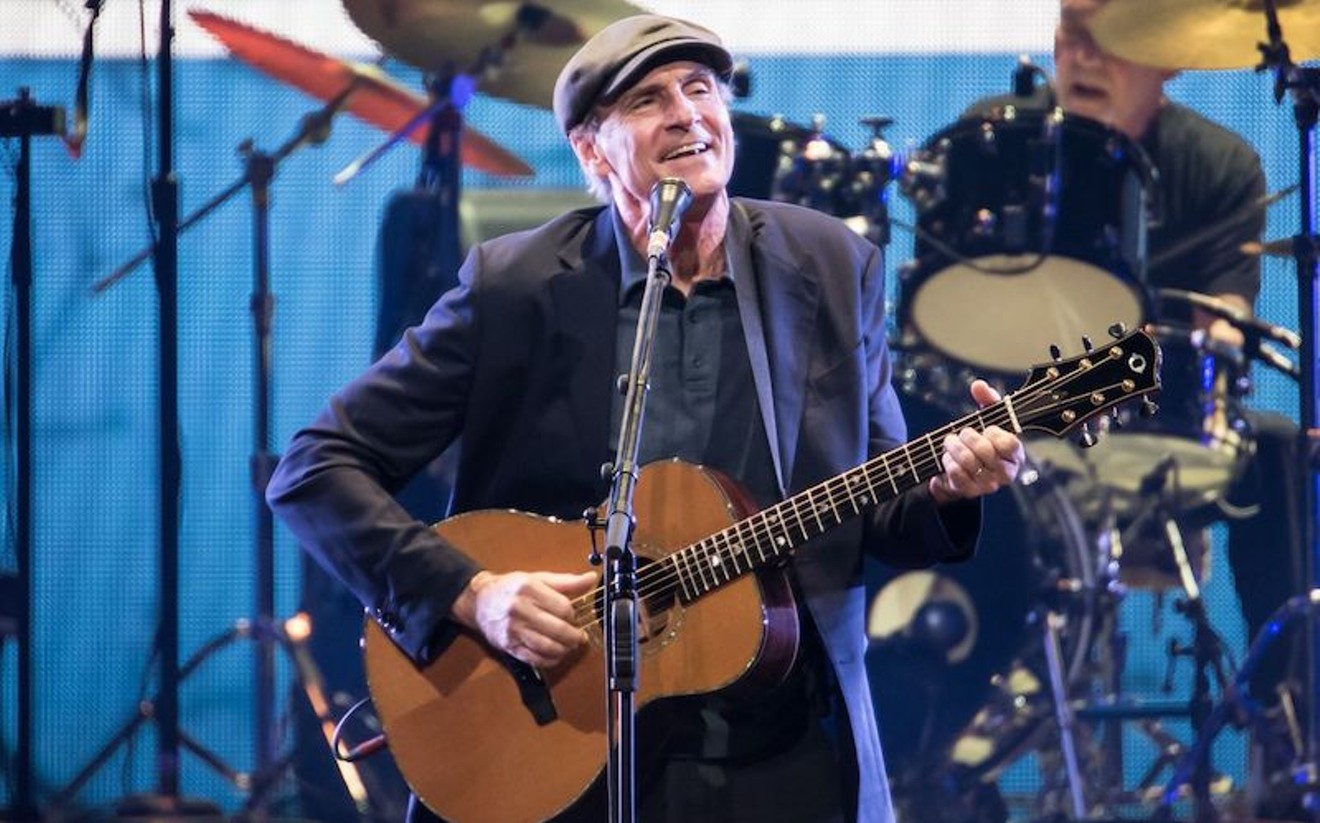 James Taylor sported the latest Boston grandfather style.