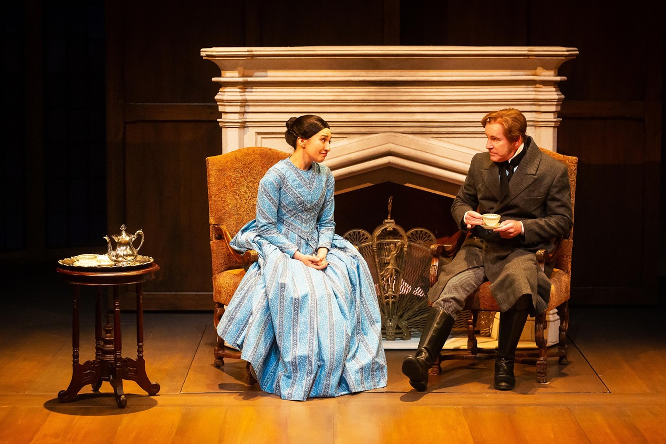 Melissa Molano as Jane Eyre and Chris Hutchison as Edward Fairfax Rochester in Alley Theatre’s production of Jane Eyre.