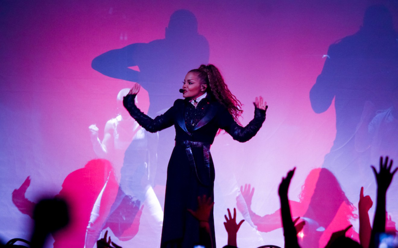 The day before her Toyota Center show, Janet Jackson visited with Houstonians displaced by Hurricane Harvey at the George R. Brown Convention Center.